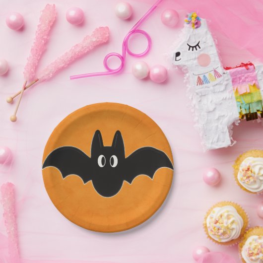Schwarzes Bat im Hintergrund Pappteller (Party)