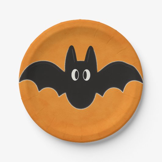 Schwarzes Bat im Hintergrund Pappteller (Vorderseite)