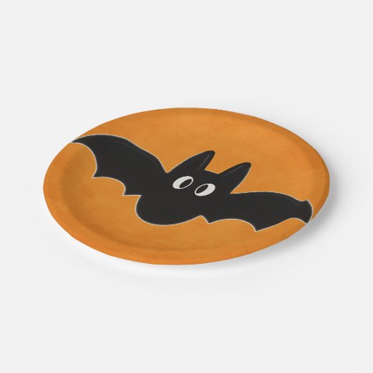 Schwarzes Bat im Hintergrund Pappteller (Schrägansicht)