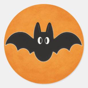 Schwarzes Bat im Hintergrund Runder Aufkleber