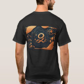 schwarzes Baumwollhemd mit Design T-Shirt (Rückseite)