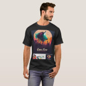 schwarzes Baumwollhemd T-Shirt (Vorne ganz)
