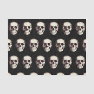 Schwarzes Beängstigendes Schädelmuster Halloween Seidenpapier