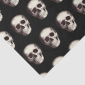 Schwarzes Beängstigendes Schädelmuster Halloween Seidenpapier (Ausschnitt)