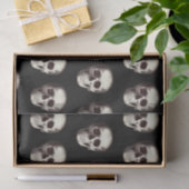 Schwarzes Beängstigendes Schädelmuster Halloween Seidenpapier (Geschenk)