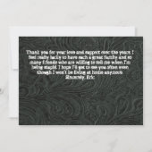 Schwarzes bearbeitete lederne einladung (Rückseite)