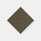 Schwarzes beiges nahtloses Vintage-Damaskmuster Serviette (Ecke)