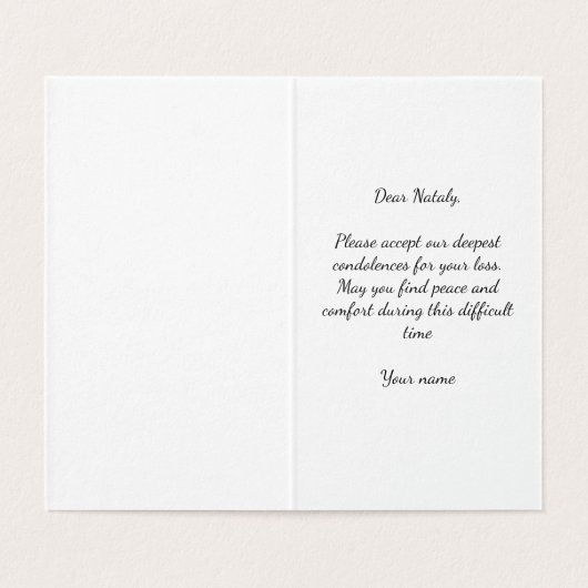 Schwarzes Beileid-Floral (Innenseite Aufgefaltet)