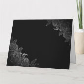 Schwarzes Beileid-Floral Karte (Rückseite)