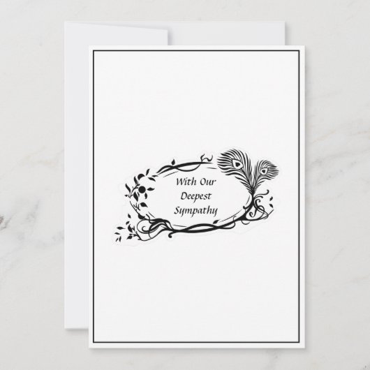 Schwarzes Beileid Schwarzer Floral Scroll Einfach (Vorderseite)