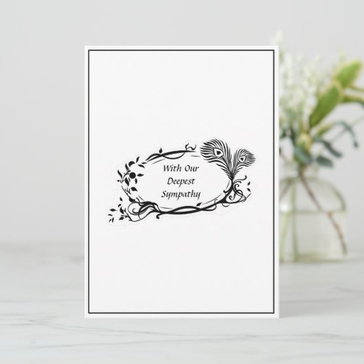 Schwarzes Beileid Schwarzer Floral Scroll Einfach  (Stehend Vorderseite)