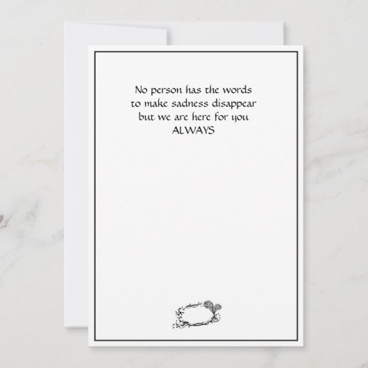 Schwarzes Beileid Schwarzer Floral Scroll Einfach  (Rückseite)