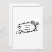 Schwarzes Beileid Schwarzer Floral Scroll Einfach (Vorne/Hinten)