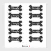 Schwarzes Bein mit Namen Aufkleber (Blatt)