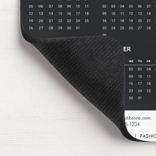 Schwarzes benutzerdefinierbares 2024 Calendar Init Mousepad (Ecke)