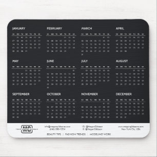 Schwarzes benutzerdefinierbares 2024 Calendar Init Mousepad