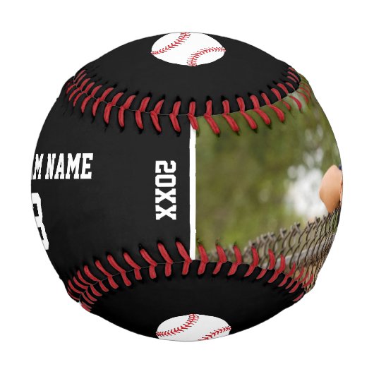 Schwarzes benutzerdefiniertes Baseball für das Fot (Vorderseite)