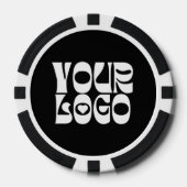 Schwarzes benutzerdefiniertes Logo QR-Code Werbege Pokerchips (Vorderseite)