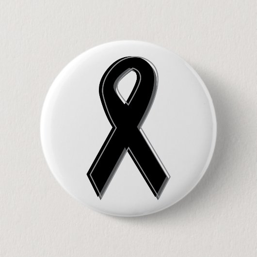 Schwarzes Bewusstseins-Band Button (Vorderseite)