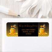 Schwarzes Bienenhonig Etikett Metallic Gold Text (Insitu)