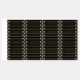 Schwarzes Bienenhonig Etikett Metallic Gold Text