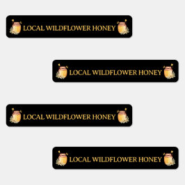 Schwarzes Bienenhonig-Label Metallic Gold Text Etiketten