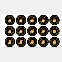 Schwarzes Bienenhonig-Label Metallic Gold Text