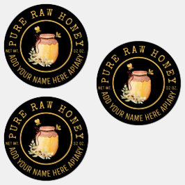 Schwarzes Bienenhonig-Label Metallic Gold Text Etiketten