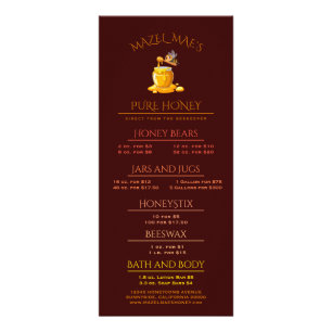 Schwarzes Bienenhonig-Label Metallic Gold Text Werbekarte