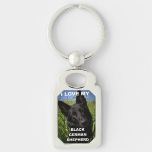 schwarzes Bild der Schäferhund-Liebe w Schlüsselanhänger