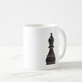 Schwarzes Bischofsschachstück Kaffeetasse (VorderseiteRechts)