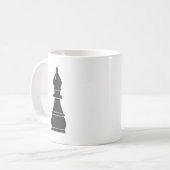 Schwarzes Bischofsschachstück Kaffeetasse (Vorderseite Links)