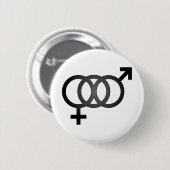 Schwarzes bisexuelles Symbol Button (Vorne & Hinten)