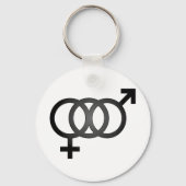 Schwarzes Bisexuelles Symbol Schlüsselanhänger (Vorderseite)