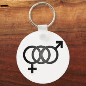 Schwarzes Bisexuelles Symbol Schlüsselanhänger (Vorderseite)