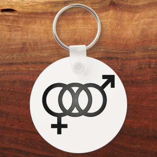 Schwarzes Bisexuelles Symbol Schlüsselanhänger (Vorderseite)