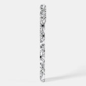 Schwarzes Blatt, handgezeichnet, floralweiß und Mo iPhone Hülle (Rechte Seite)