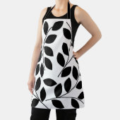 Schwarzes Blätter Muster Schürze (InSitu)