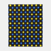 Schwarzes Blau Gelbes Punkte-Design Fleecedecke (Vorderseite)