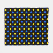 Schwarzes Blau Gelbes Punkte-Design Fleecedecke (Vorderseite (Horizontal))