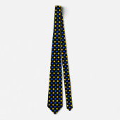 Schwarzes Blau Gelbes Punkte-Design  Krawatte (Vorderseite)