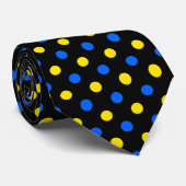 Schwarzes Blau Gelbes Punkte-Design  Krawatte (Gerollt)