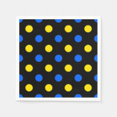 Schwarzes Blau Gelbes Punkte-Design Serviette (Vorderseite)