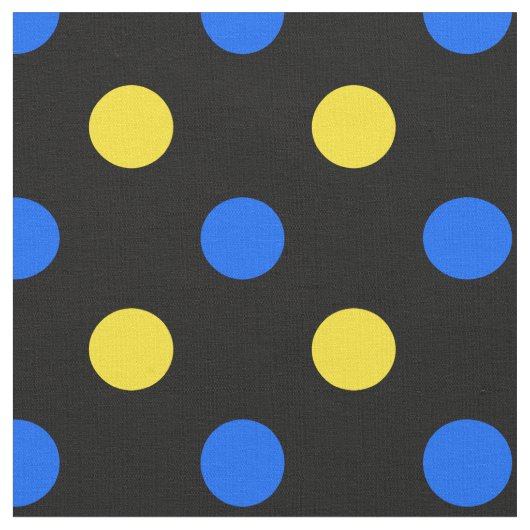 Schwarzes Blau Gelbes Punkte-Design  Stoff (Nahaufnahme)