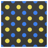 Schwarzes Blau Gelbes Punkte-Design  Stoff (Muster)