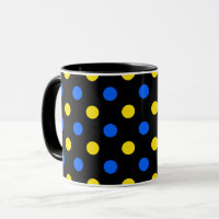 Schwarzes Blau Gelbes Punkte-Design