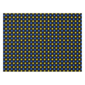 Schwarzes Blau Gelbes Punkte-Design Tischdecke (Vorderseite (Horizontal))