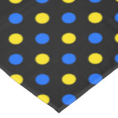Schwarzes Blau Gelbes Punkte-Design Tischdecke (Schrägansicht)