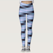 Schwarzes Blau und Lila Weave Muster Leggings (Vorderseite)
