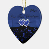 Schwarzes, Blau unsere erste Keramik Ornament (Links)